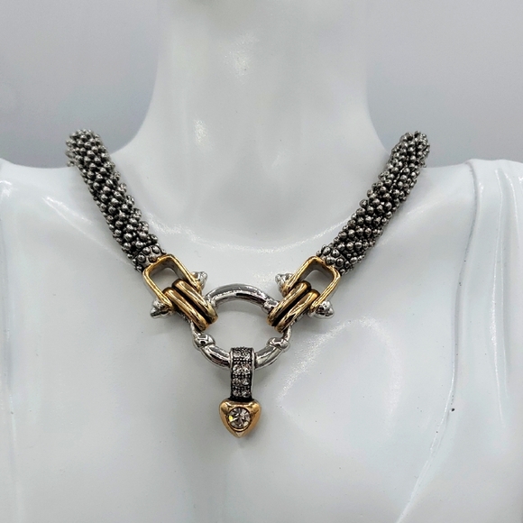 Elegant Silver Tone and Gold Tone Women's Estate Necklace N3604